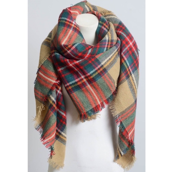 $10 SALE❗️Plaid Blanket Scarf Multi - Picture 2 of 2