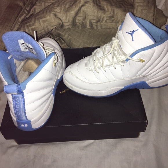 retro 12s blue and white