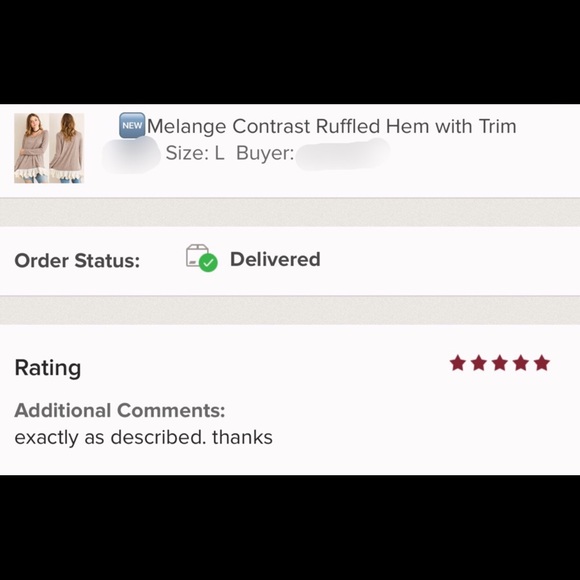 ‼️LAST ONE‼️Melange Contrast Ruffled Hem with Trim - Picture 4 of 4