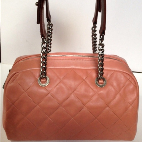 Chanel Pink Quilted Bowler Handbag