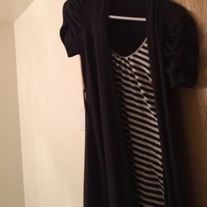 A shirt with a built in cardigan