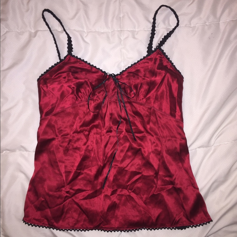 Red silky express camisole top, XS