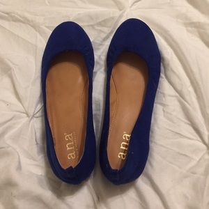 Suede navy flats