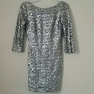 Sequin silver cocktail dress
