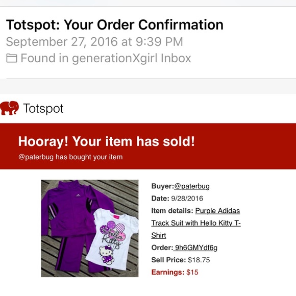 PLEASE SHARE • TOTSPOT SALE• Purple Adidas Trkst - Picture 2 of 2