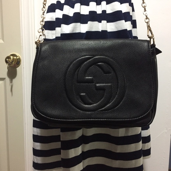 GG CROSSBODY BAG BLACK & gold