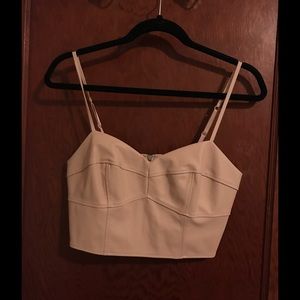 Express leather pale pink crop top