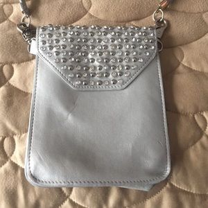 Silver leather purse