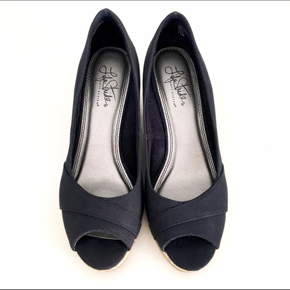 Life Stride Canvas Cork Wedges