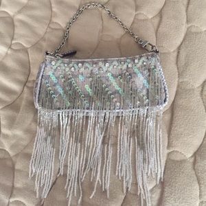Silver clutch purse