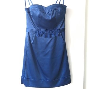 BCBG strapless navy dress w/pockets