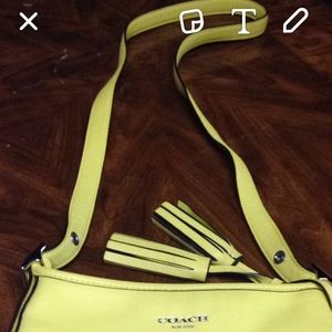 Yellow coach cross body bag
