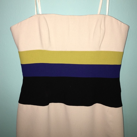 BCBG Max Azria colorblock Ivory Crepe dress - Picture 2 of 4