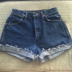 High-Waisted Denim Wrangler Shorts