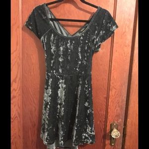 Velour/Velvet Open Back Skater Dress