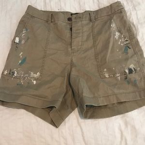 J crew paint splatter chino shorts