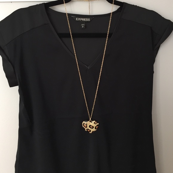 Leopard Print heart necklace - Picture 1 of 2