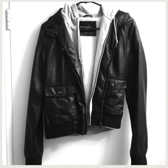 Obey Jealous Leather Jacket Hoodie