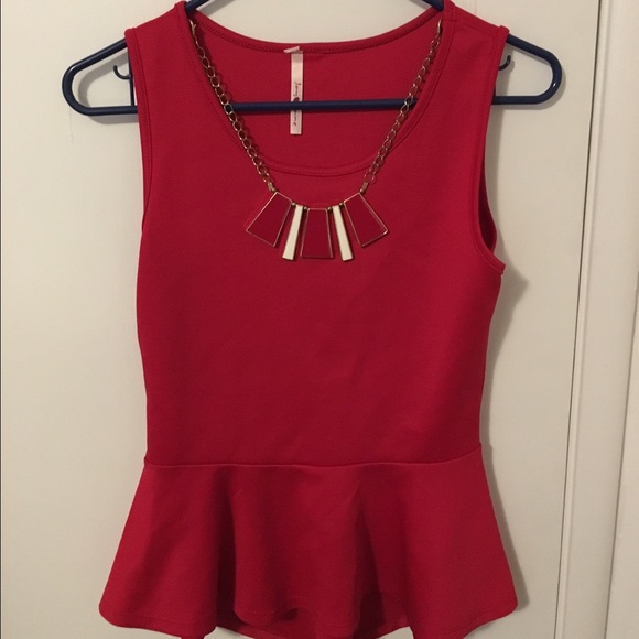 Nice red dress top, with built in necklace - Picture 1 of 1