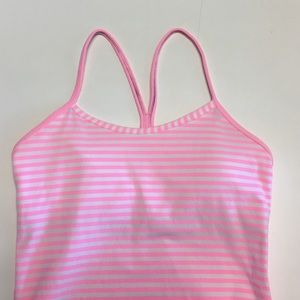 Lulu lemon pink and white striped tank