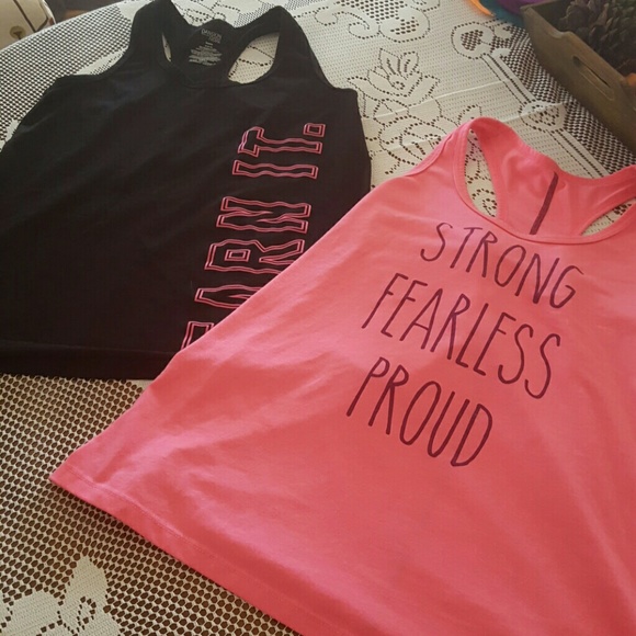 Two racerback workout tanks