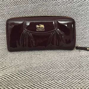 Purple/Maroon Patent Leather Coach Wallet