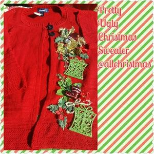 Christmas Open Front Sweater Plus Size 2X