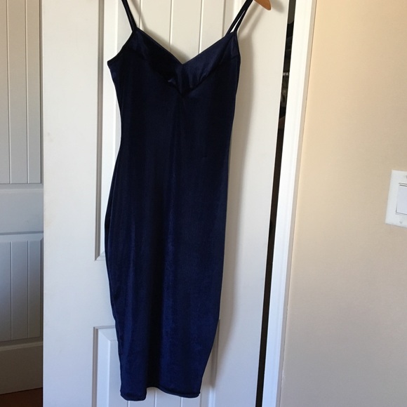 Form fitting Velvet Navy Blue Dress