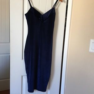 Form fitting Velvet Navy Blue Dress