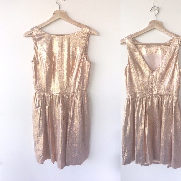 SHOSHANNA Rose gold metallic fitandflare dress🌾 - Picture 2 of 4