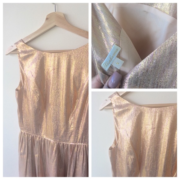 SHOSHANNA Rose gold metallic fitandflare dress🌾 - Picture 3 of 4