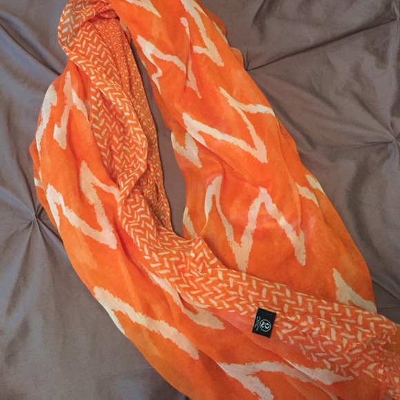 Orange and white scarf