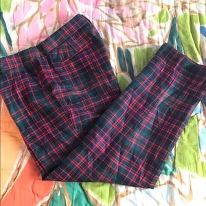 J. Crew size 6 wool plaid ankle cut pants