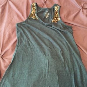 Green metallic tank top