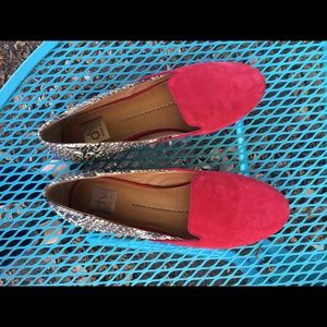 Never Worn Dolce Vita Red Suede and Faux Snakeskin
