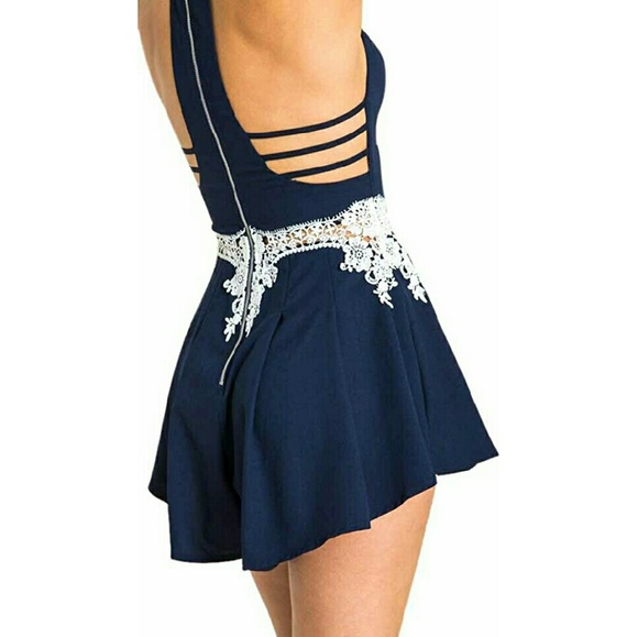 Lace Caged Racerback Romper - Picture 3 of 8