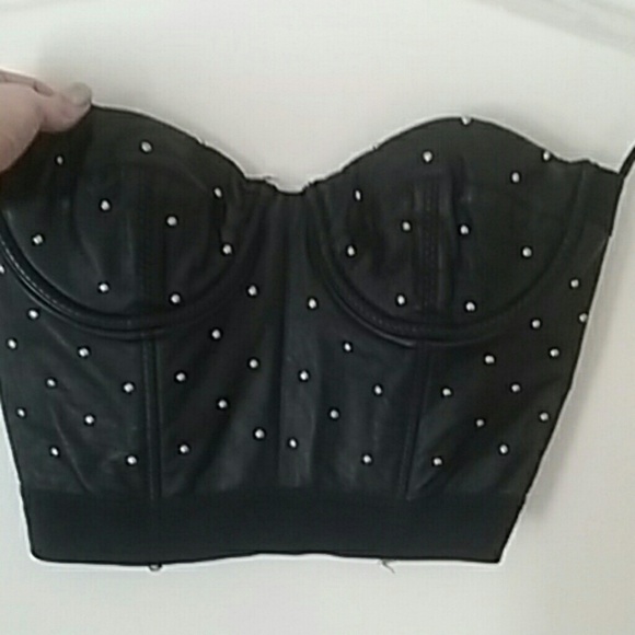 Mad Sexy studded faux leather corset top!