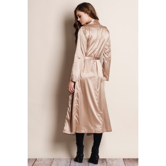 "Nocturne" Long Satin Duster Jacket - Picture 3 of 4