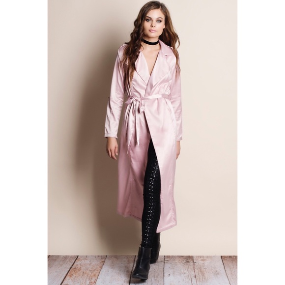 "Nocturne" Long Satin Duster Jacket - Picture 2 of 3