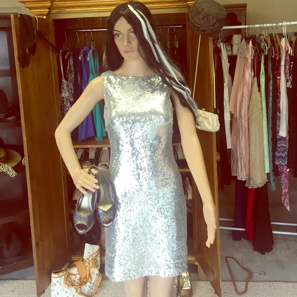 Silver Sequin Dress