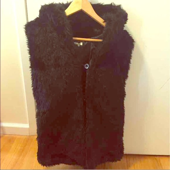 Black Faux Fur vest