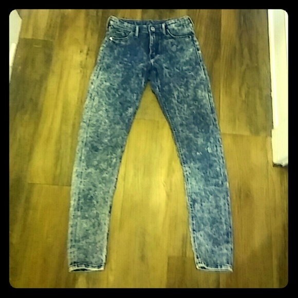 H&M skinny fit high waist acid jeans