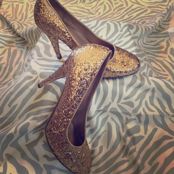 Gold Sparkle Candie's Heels Size 10