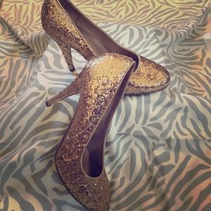 Gold Sparkle Candie's Heels Size 10