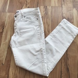 Paige 'Peg Skinny' white denim cropped pants