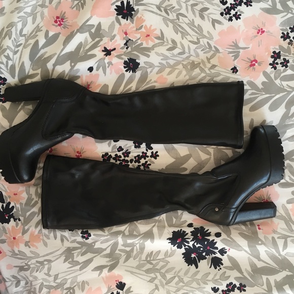 Steve Madden Porcaro Black Leather Boots - Picture 4 of 4