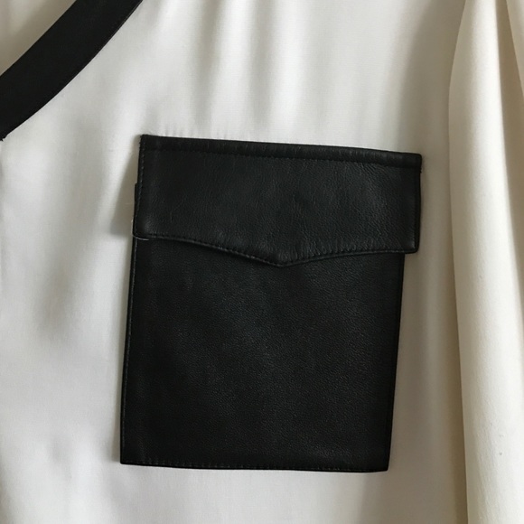 Silk and leather blouse (worn once) - Picture 3 of 3