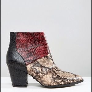 Daisy Street Snake Skin Booties