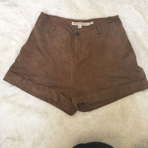 Suede high waist shorts