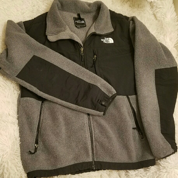 Men's gray and black North Face jacket
